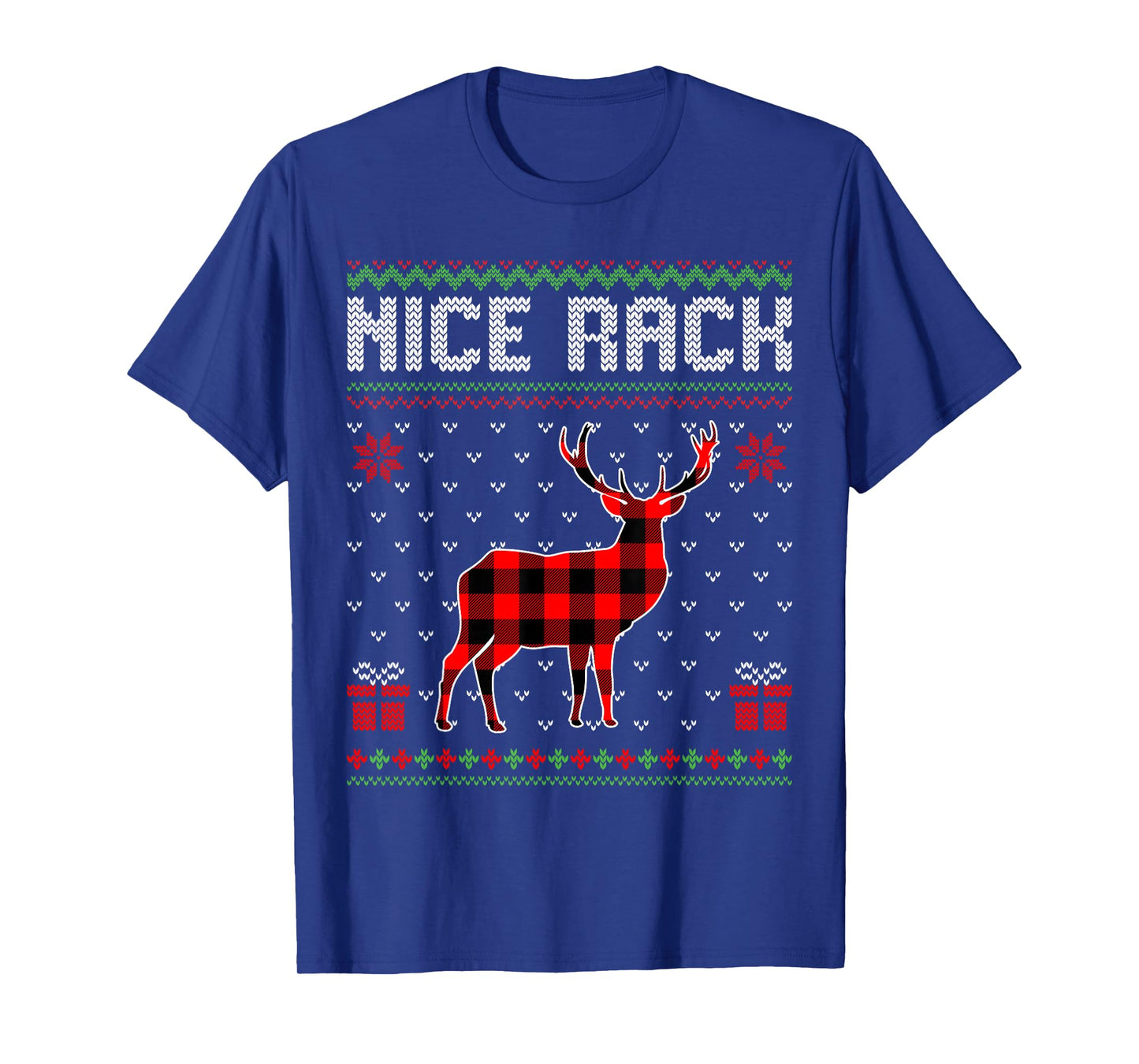 Retro Nice Rack Ugly Christmas Sweater Couples Matching Xmas T-Shirt