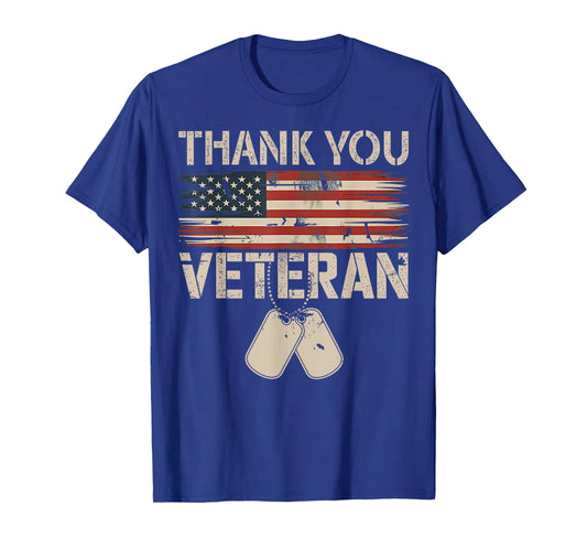 Thank You Veterans Patriotic American Flag Veterans Day T-Shirt