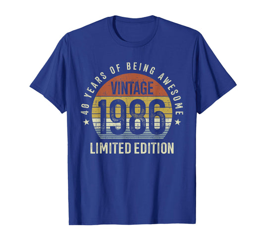 40th Birthday Vintage 1986 Limited Edition 40 Years Old T-Shirt