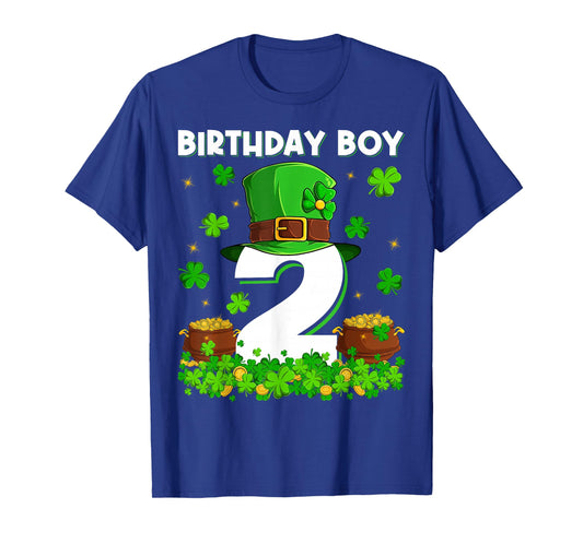 Birthday Boy 2 Years Old Saint Patrick's Day 2nd Birthday T-Shirt