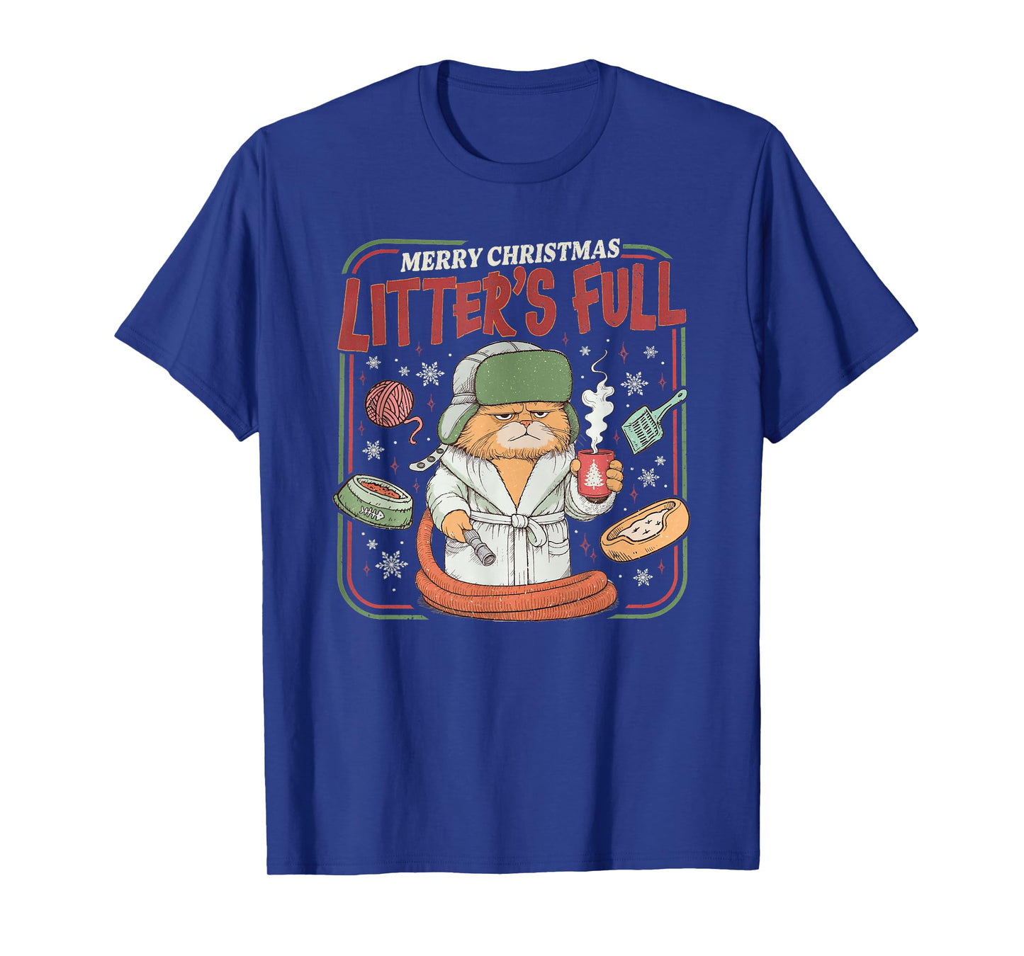 Litter's Full Merry Christmas Funny Cat Lovers Holidays Xmas T-Shirt