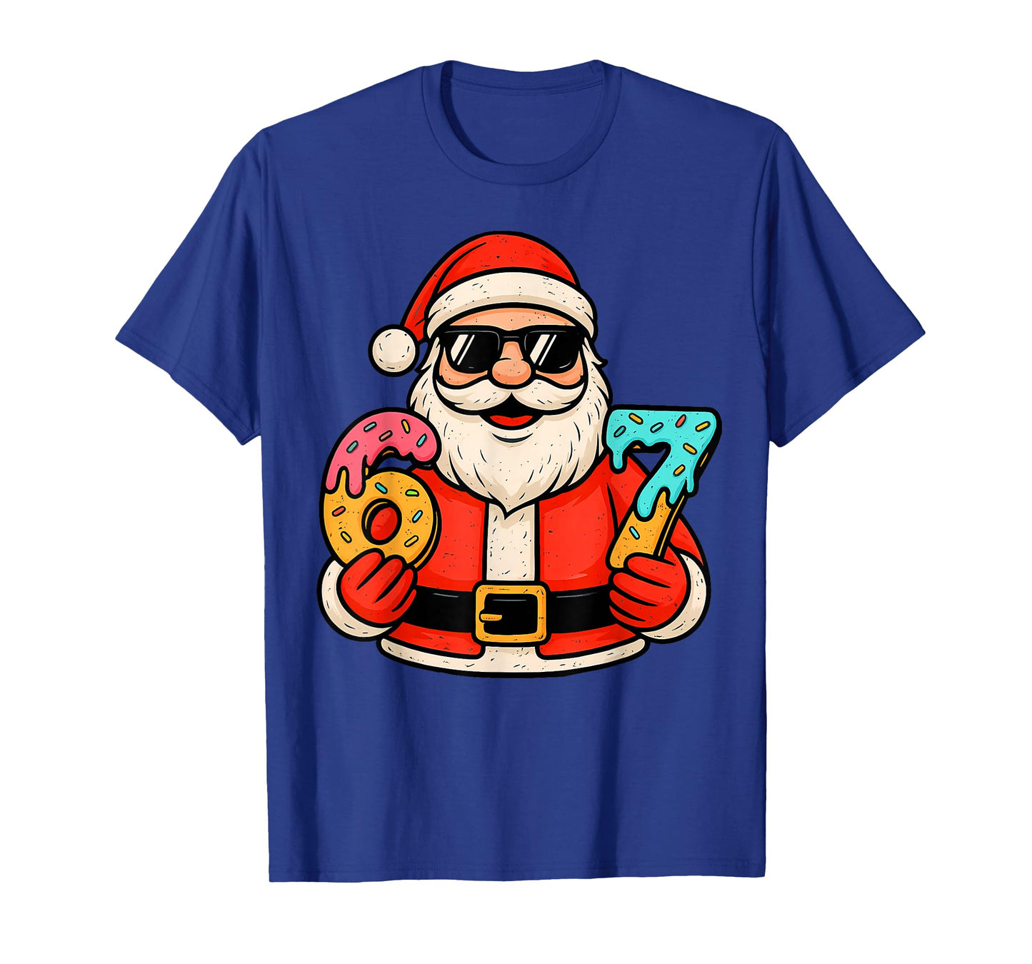 Funny Santa 67 Ice Cream Drip Christmas Xmas Teens Boys Kids T-Shirt