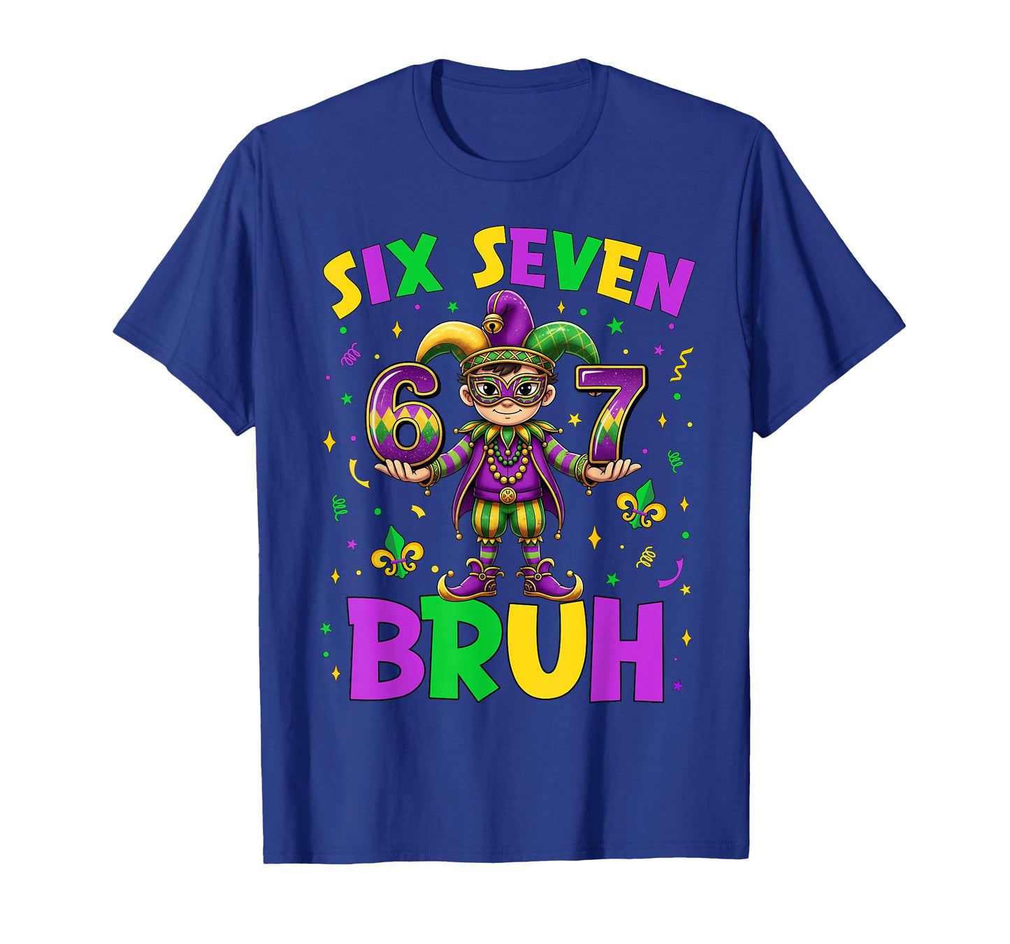 Bruh 67 Six Seven 6 7 Meme Mardi Gras New Orleans Trip Boys T-Shirt