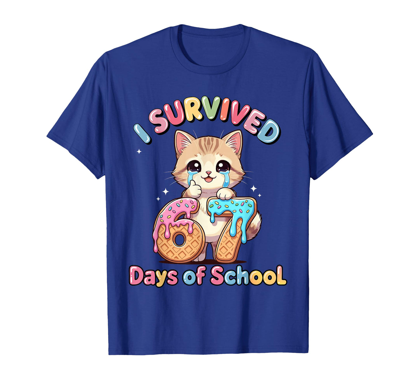 Cat Kitty Gen Alpha Students I Survived 67 Days of School T-Shirt