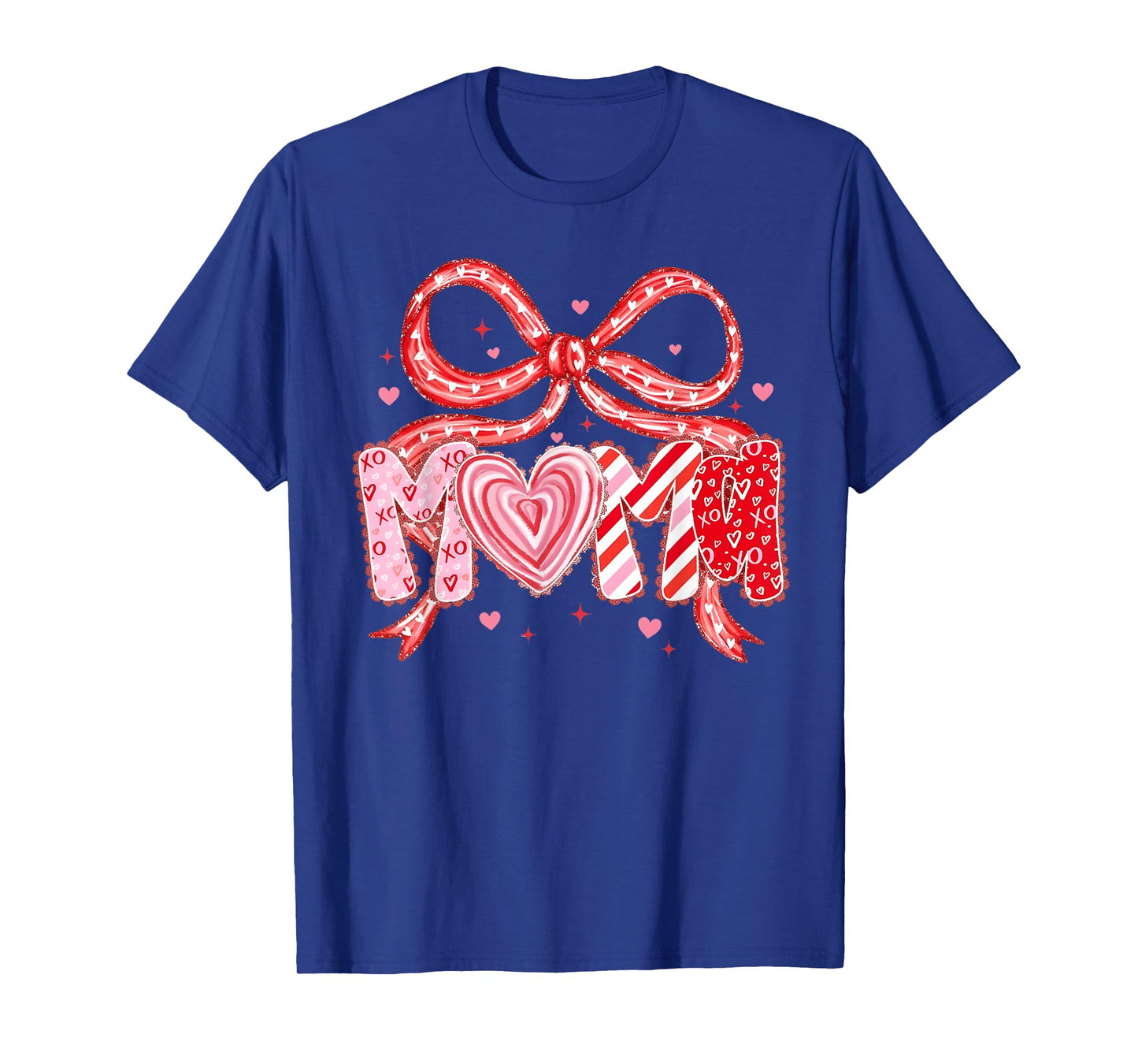 Valentine Mama Coquette Bow Heart Mom Mother Women T-Shirt