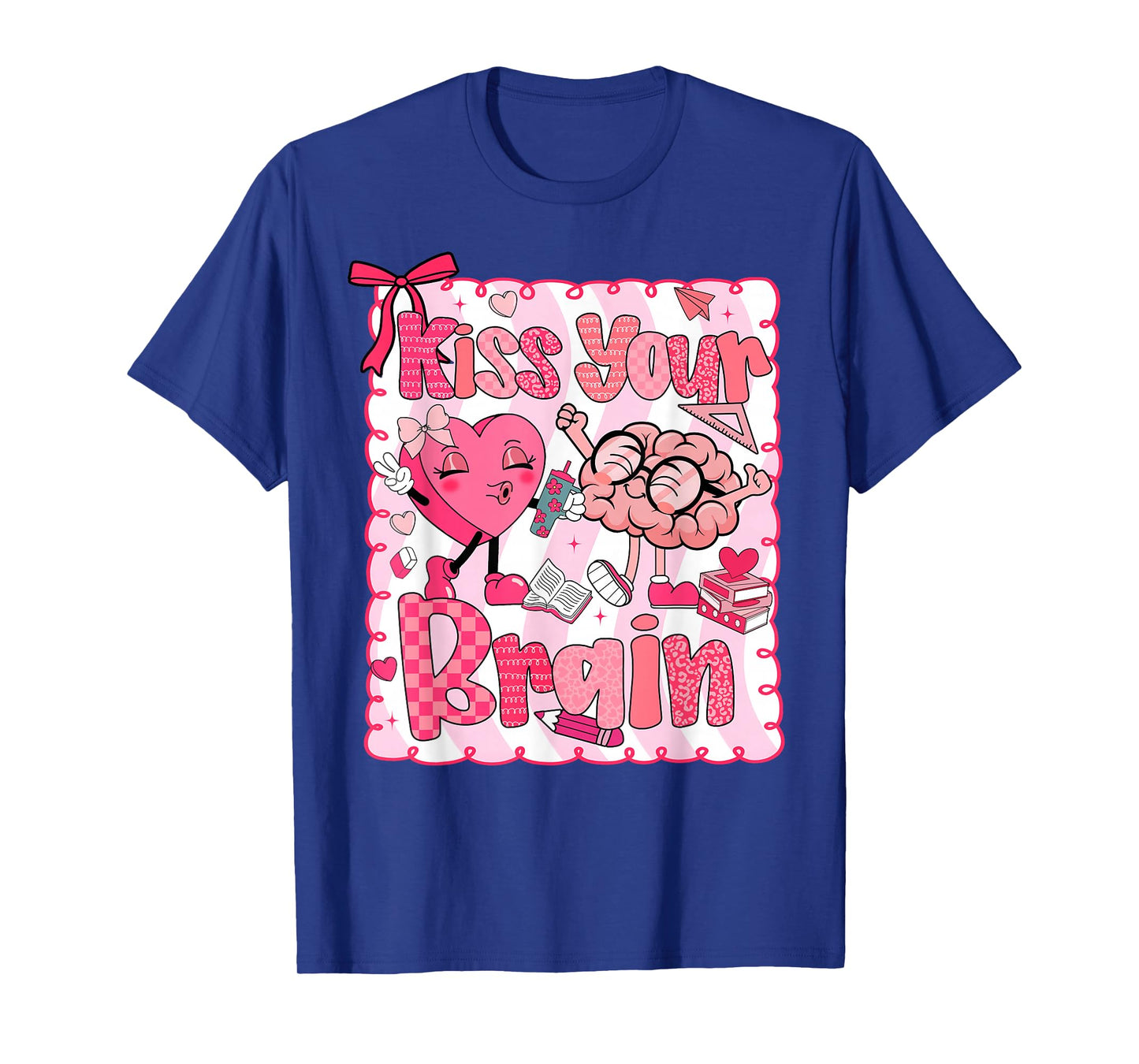 Kiss Your Brain Student Teacher Squad Valentine Boy Girl Kid T-Shirt