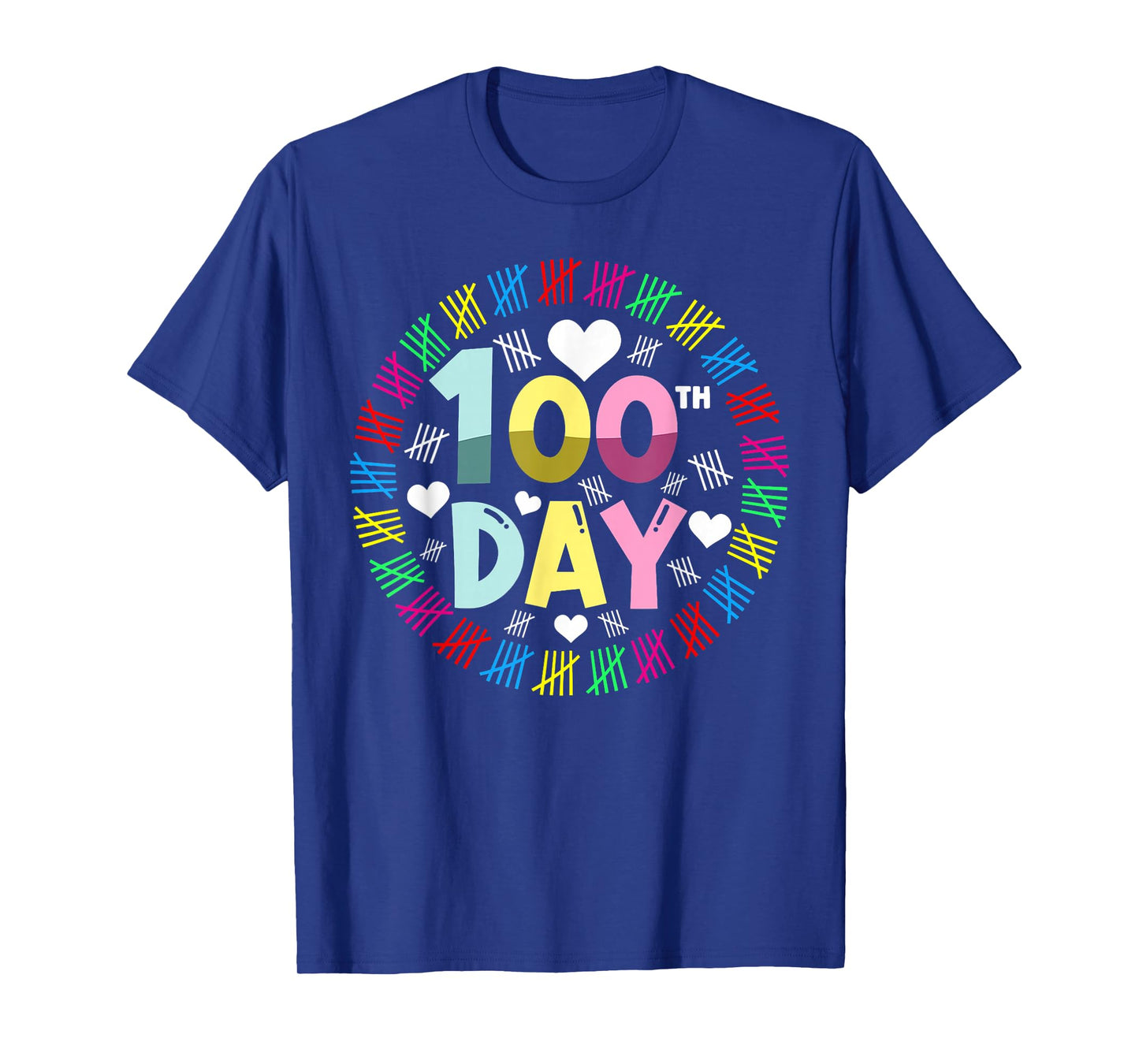 100 Days of School Colorful Tally Marks Kids T-Shirt