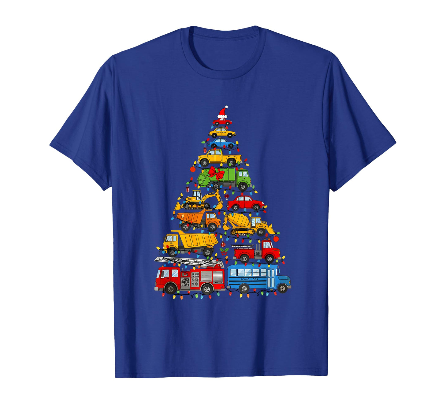 Funny Car Christmas Tree Xmas Light Cars Boys Kids Toddler T-Shirt