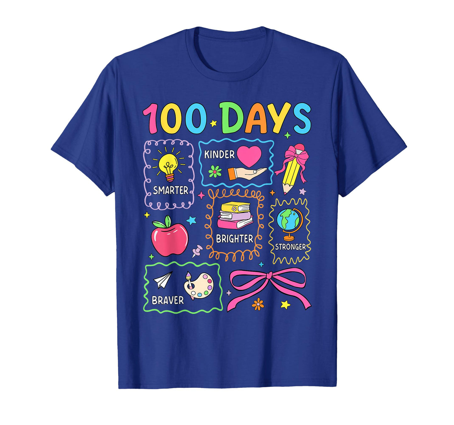 Preppy 100 Days of School 100th Day of School Kids Boys Girl T-Shirt