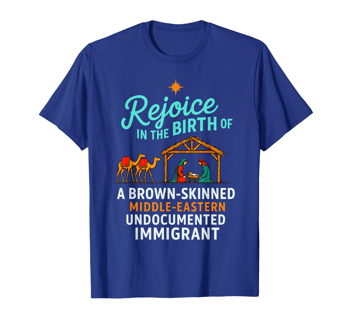 Rejoice in The Birth of A Brown Skinned Christian Christmas T-Shirt