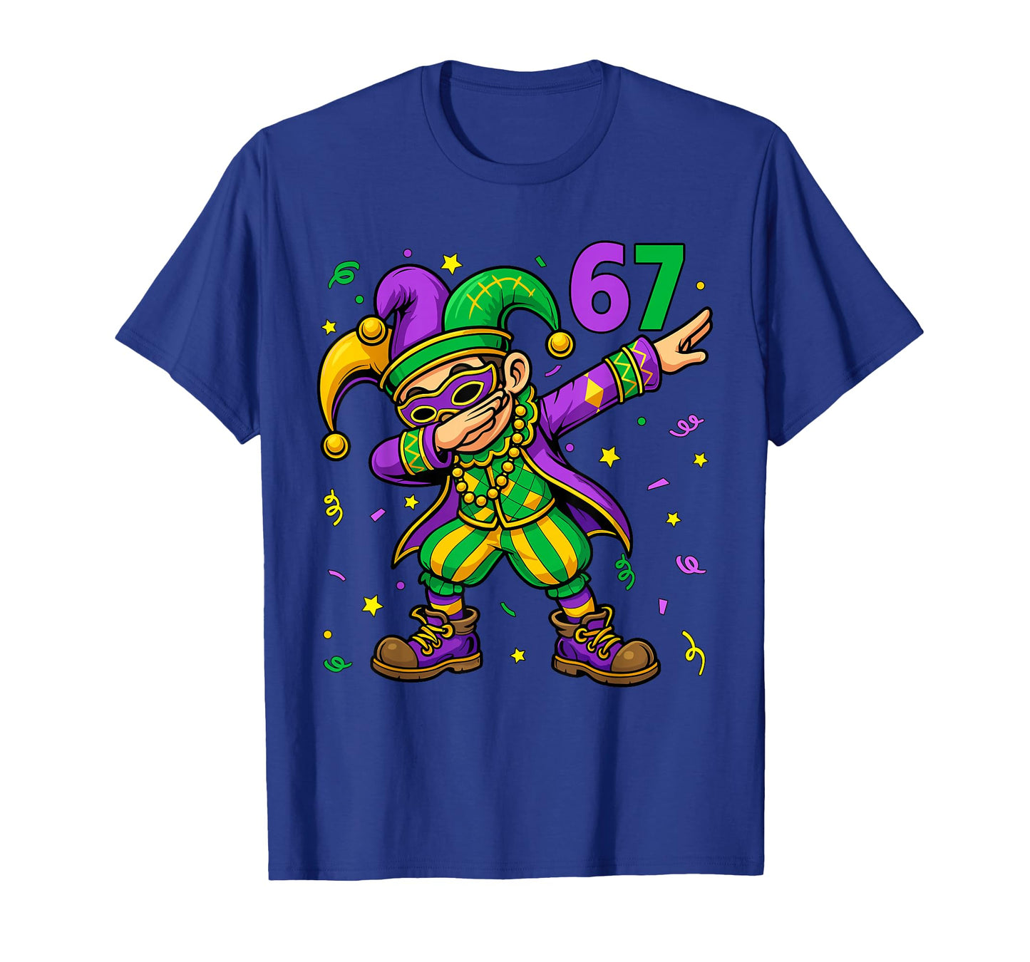 Mardi Gras Dabbing Boy Funny Six Seven 67 Meme Men Boy Kid T-Shirt