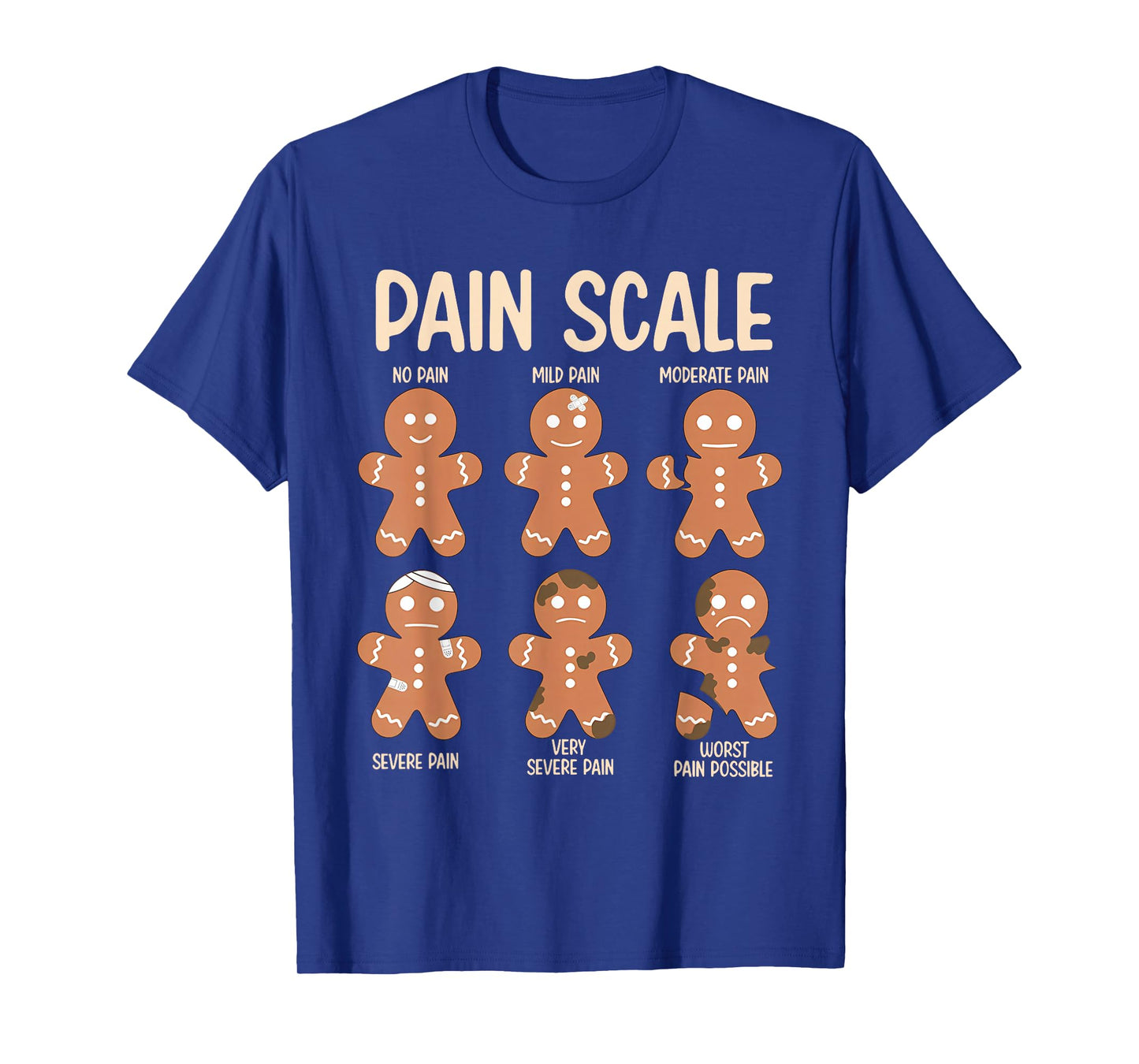 Pain Scale Funny Gingerbread Man Christmas Nurse Holiday T-Shirt