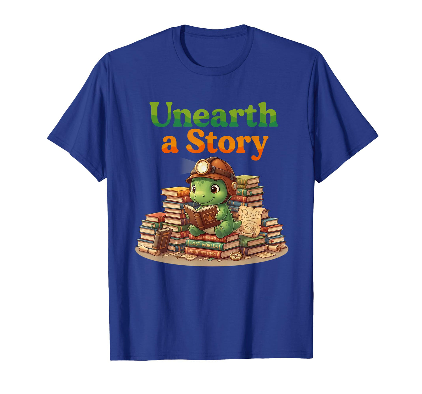 Unearth a Story Summer 2026 Dinosaur Reading Books Dino T-Shirt