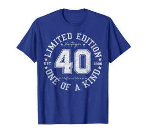 40 Year Old Gifts Vintage 1986 Limited Edition 40th Birthday T-Shirt