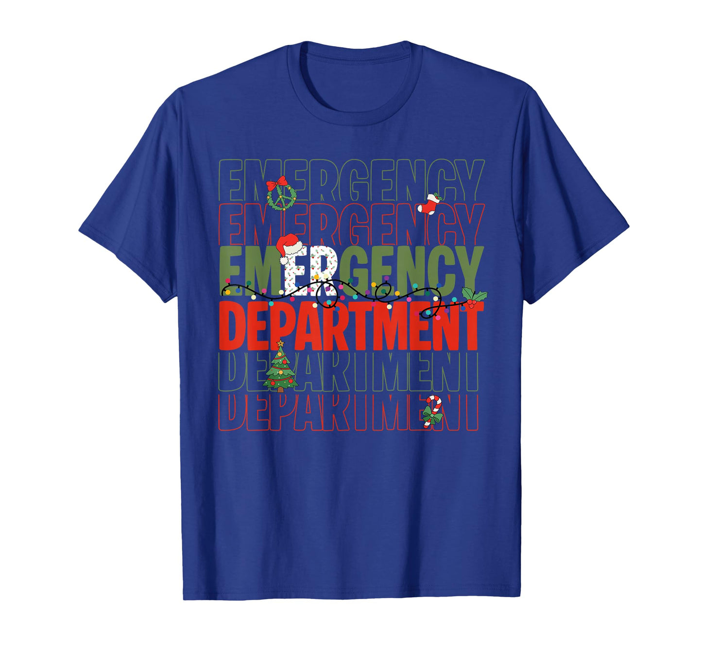 Retro Emergency Department Christmas Santa ER Crew Nurse T-Shirt