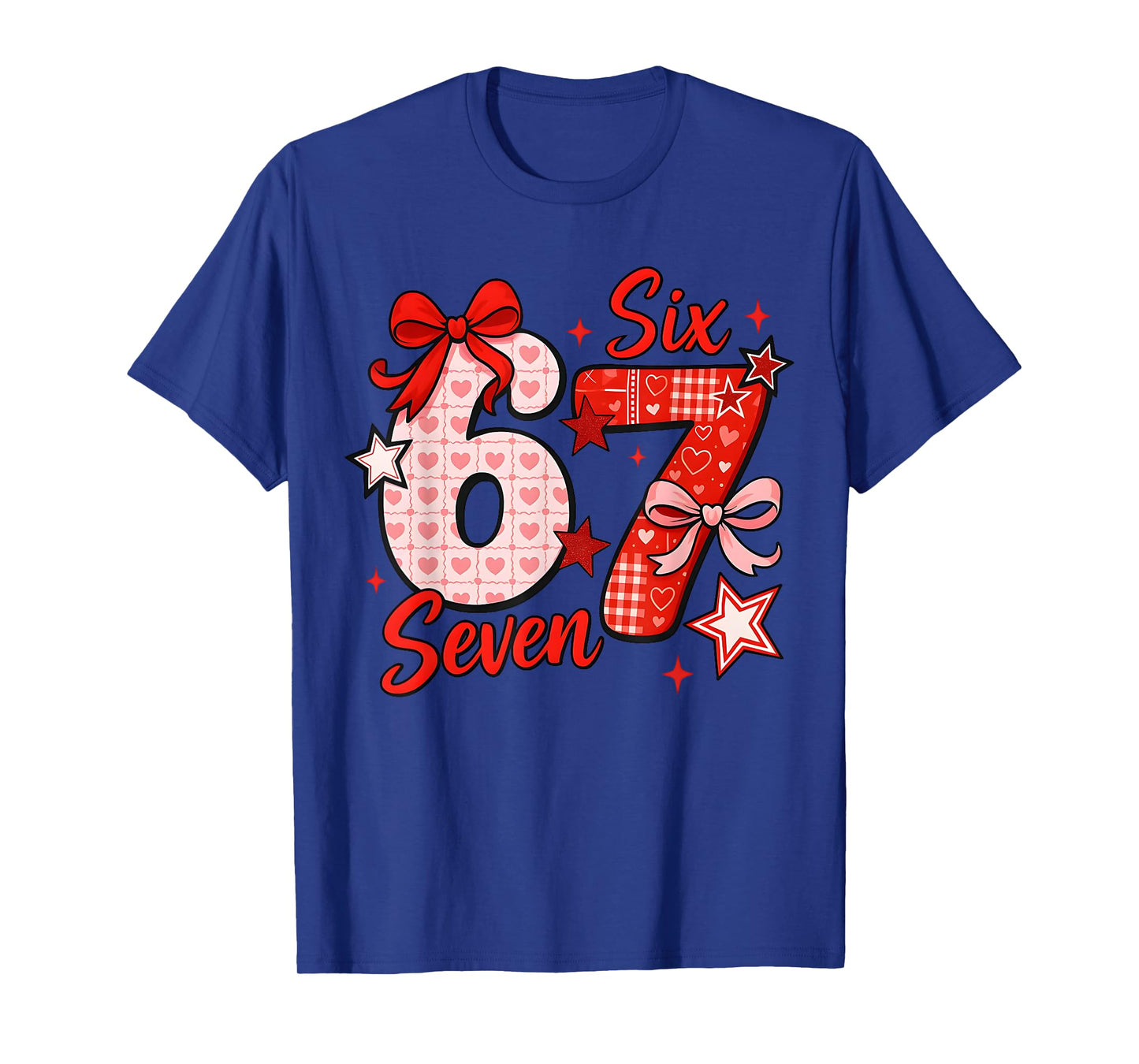 67 Six Seven Coquette Bow Girls Kids Valentines Day 6 7 Meme T-Shirt