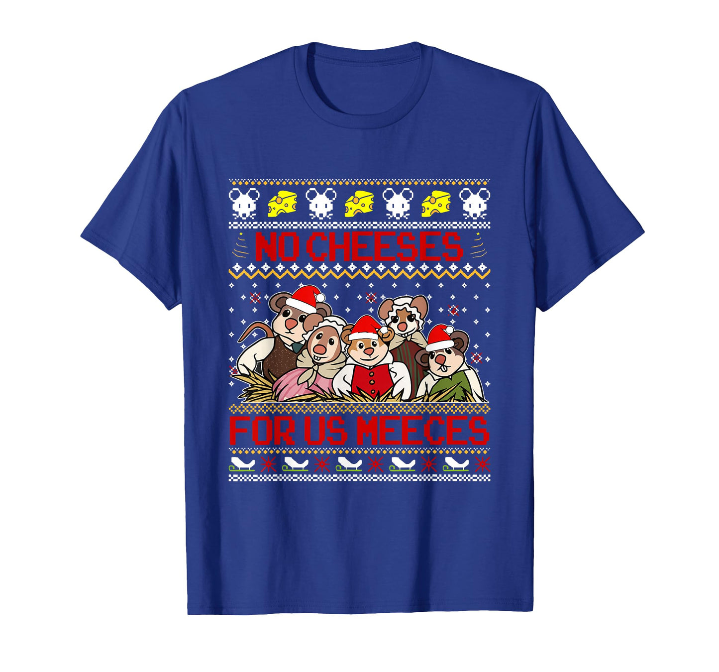 No Cheeses for Us Meeces Christmas Santa Mouse Cheese Lover T-Shirt