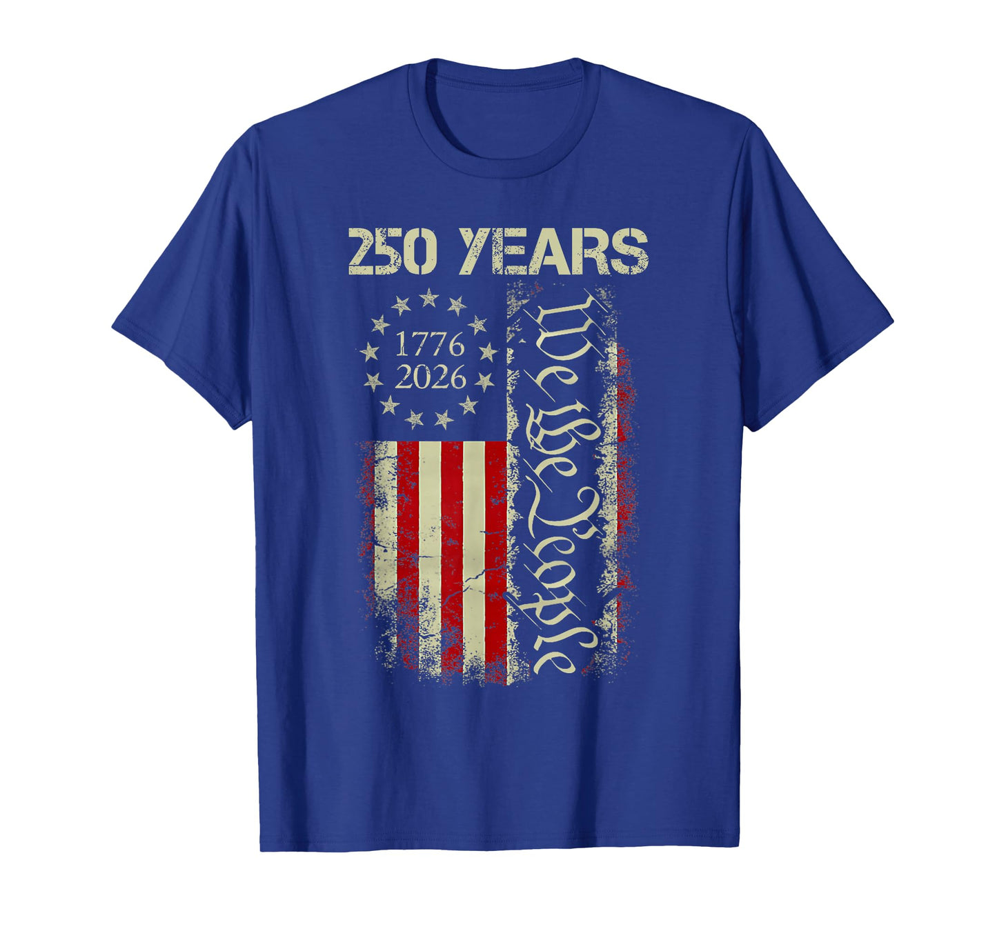 250 Years 1776-2026 250th Birthday USA Flag Patriotic Men T-Shirt