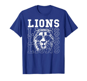 Vintage Lions School Spirit Fan Team Back to School T-Shirt