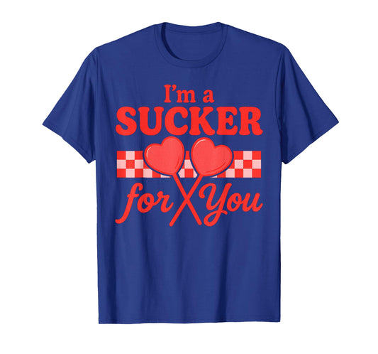 Funny Valentine's Day im a Sucker for You Retro Heart Candy T-Shirt