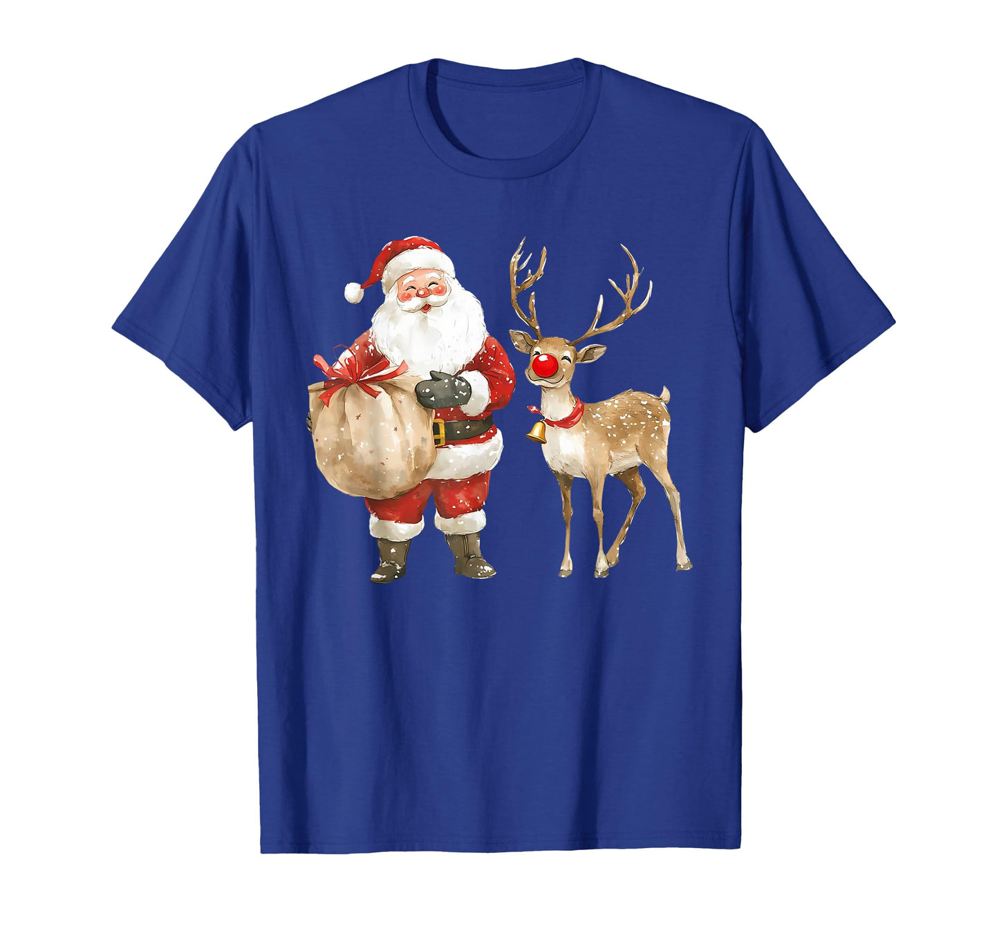 Vintage Santa Reindeer Retro 1950s Christmas Women Men Kids T-Shirt