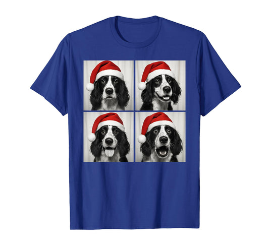 Funny Christmas English Springer Spaniel Santa Photo Booth T-Shirt