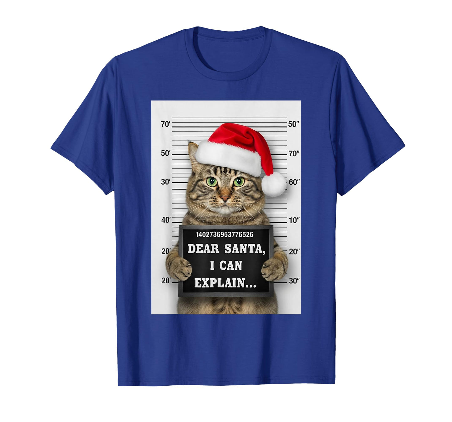 Dear Santa I Can Explain Funny Christmas Cat Kitten Mugshot T-Shirt