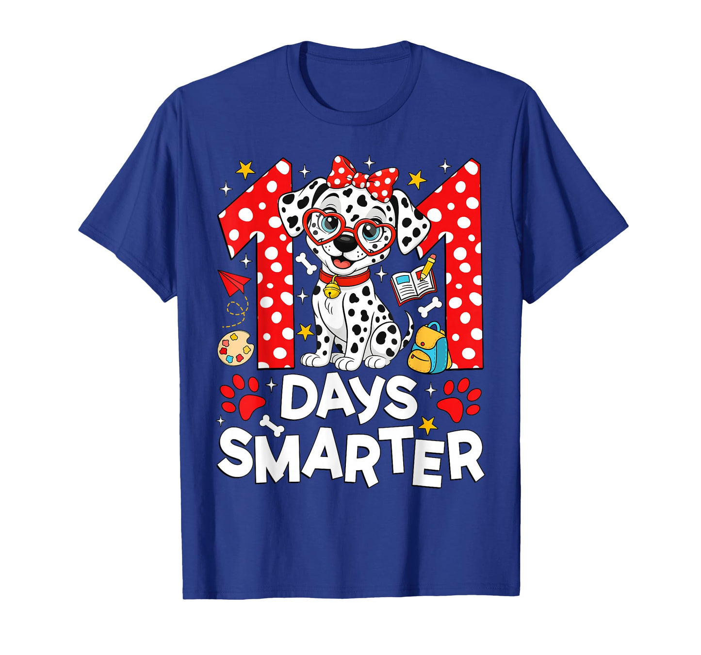 100 Days of Smarter Dalmatian Dog 100 Days of School Kids T-Shirt