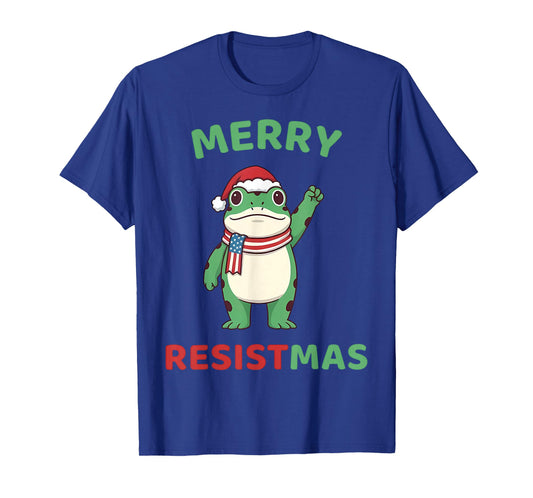 Frog Retro Merry Resistmas Funny Political Christmas T-Shirt