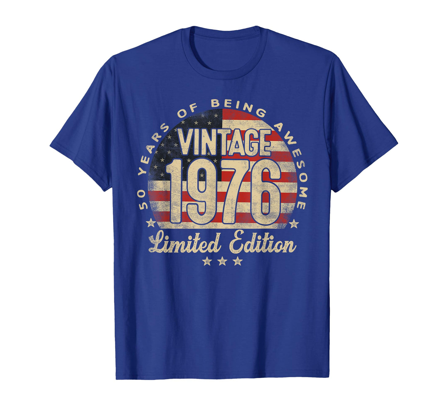 Vintage 1976 Limited Edition USA Flag 50-Year-Old Age 50 T-Shirt