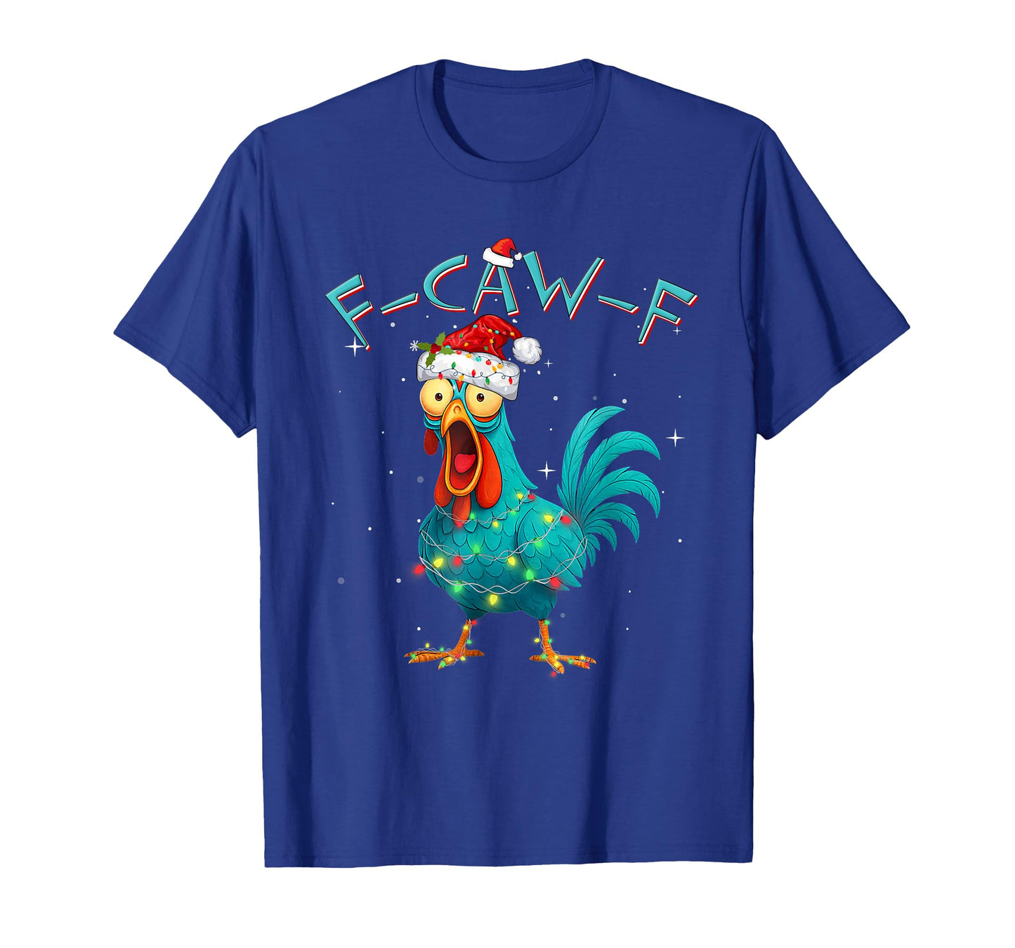 F-Caw-F Christmas Crow Xmas Goth Lights Santa Hat Raven T-Shirt