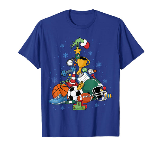 PE Teacher Christmas Tree Physical Education Instructor Xmas T-Shirt