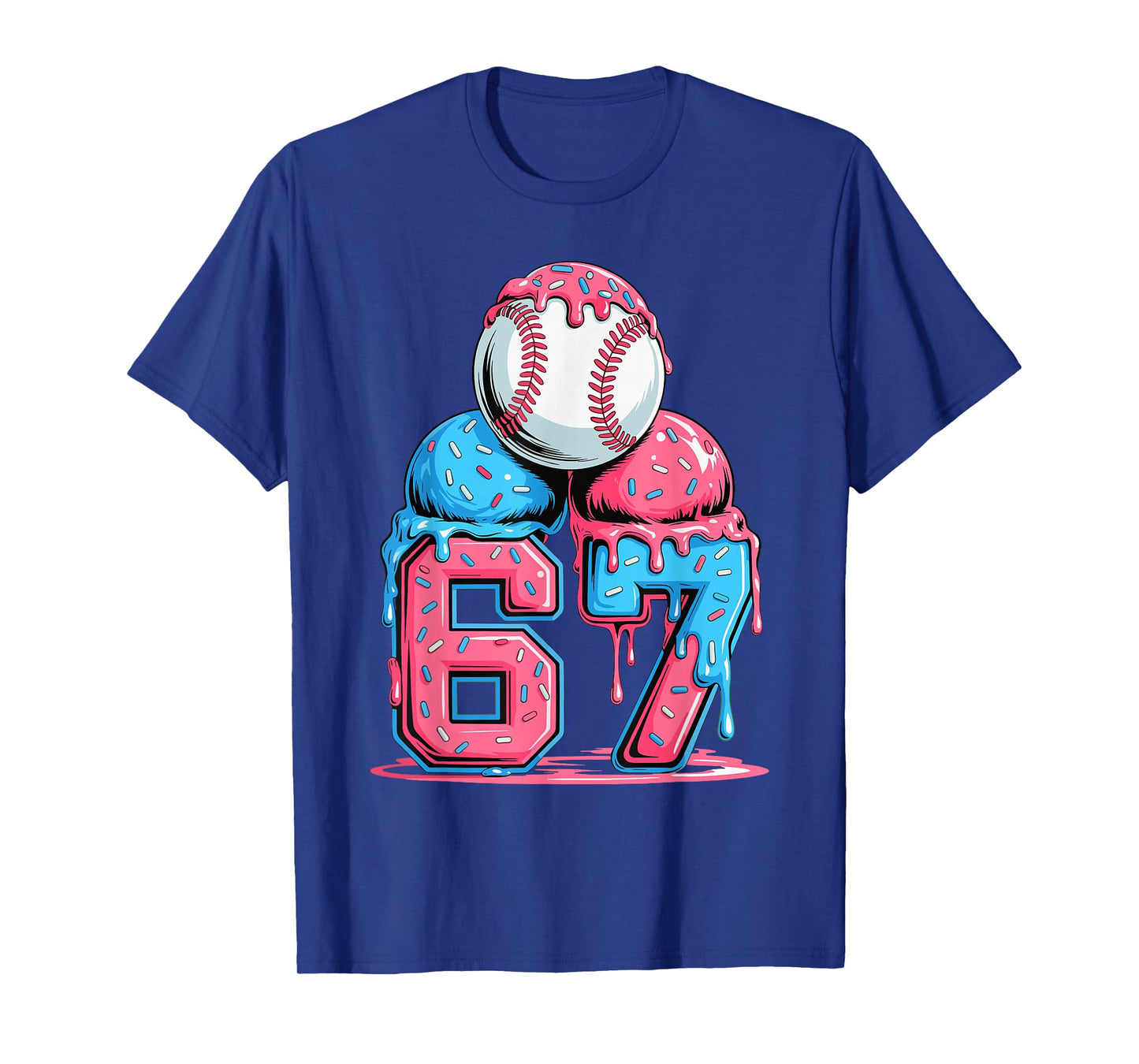 Baseball Ice Cream Drip Six Seven Gen Alpha Meme 67 T-Shirt