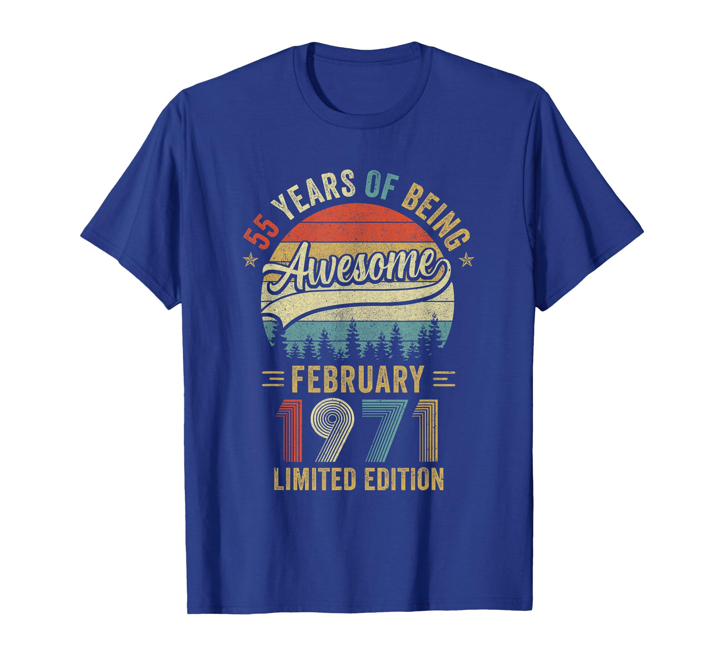 Vintage February 1971 Old 55Th Birthday Men Women T-Shirt