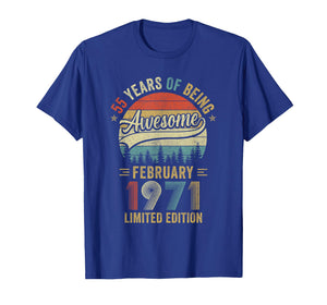 Vintage February 1971 Old 55Th Birthday Men Women T-Shirt