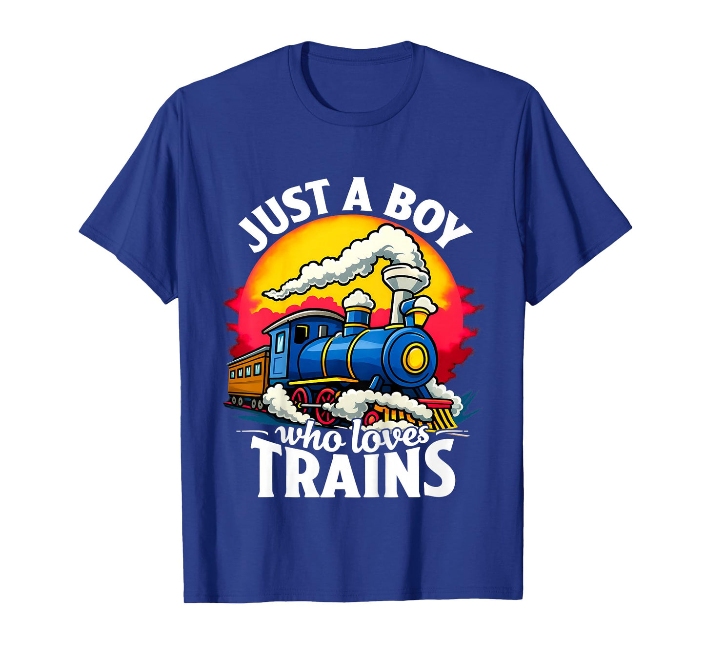 Kids Just A Boy Who Loves Trains Cute Train Lover Kids Toddler T-Shirt