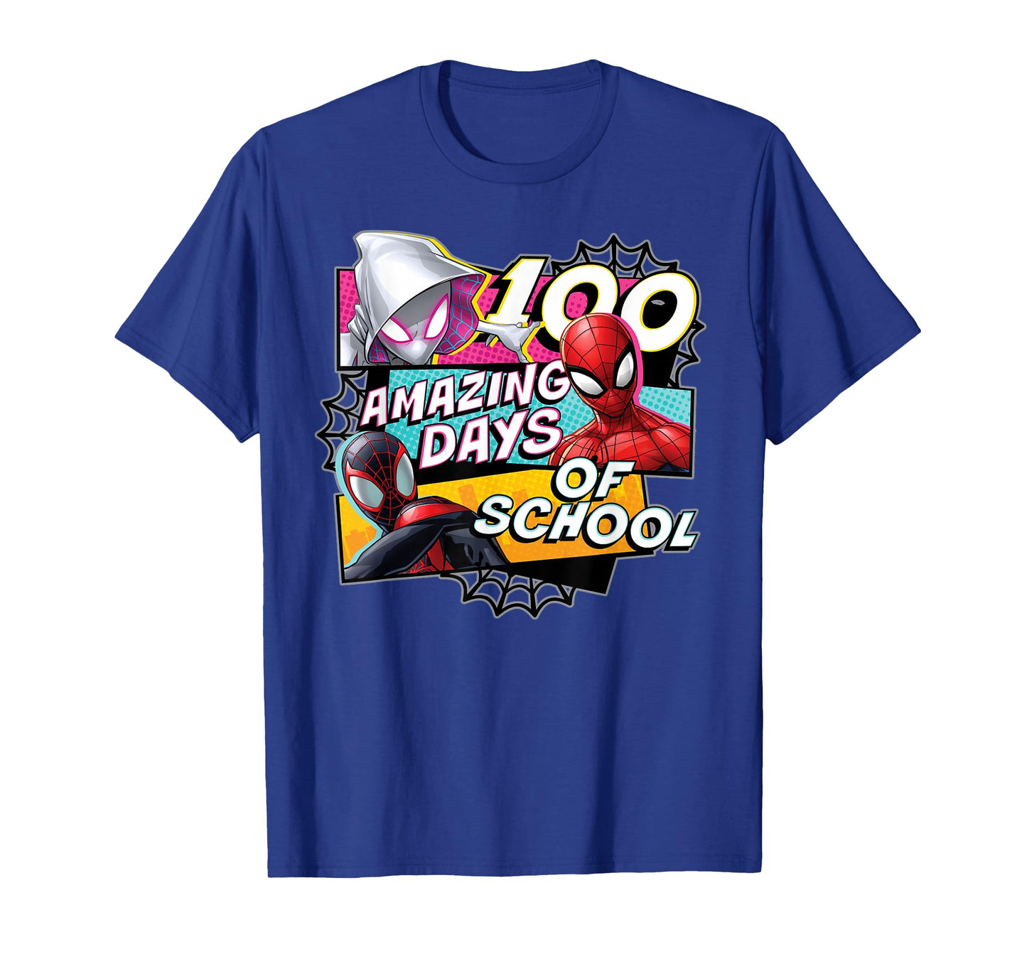 Marvel Super Heroes Team Spidey 100 Days of School 100th Day T-Shirt