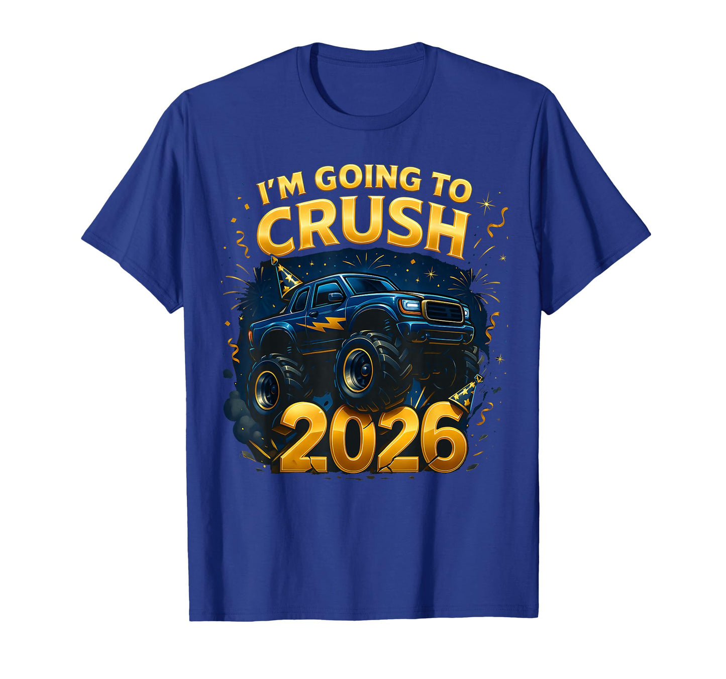 New Years Eve 2026 Monster Truck Boys Toddler Kids NYE Party T-Shirt