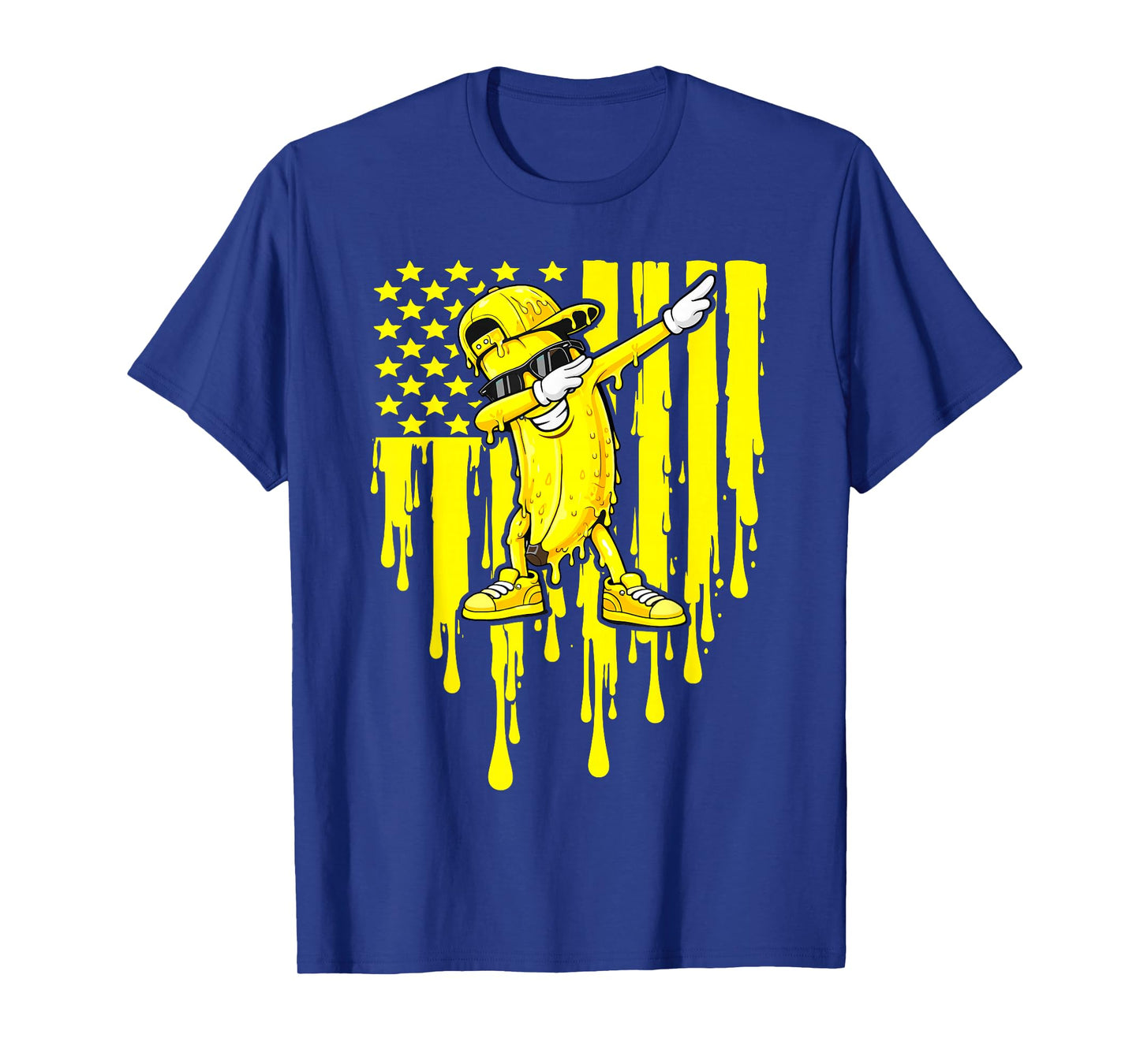 Funny Banana Dab Flag Drip Kids Youth Boys Girls T-Shirt