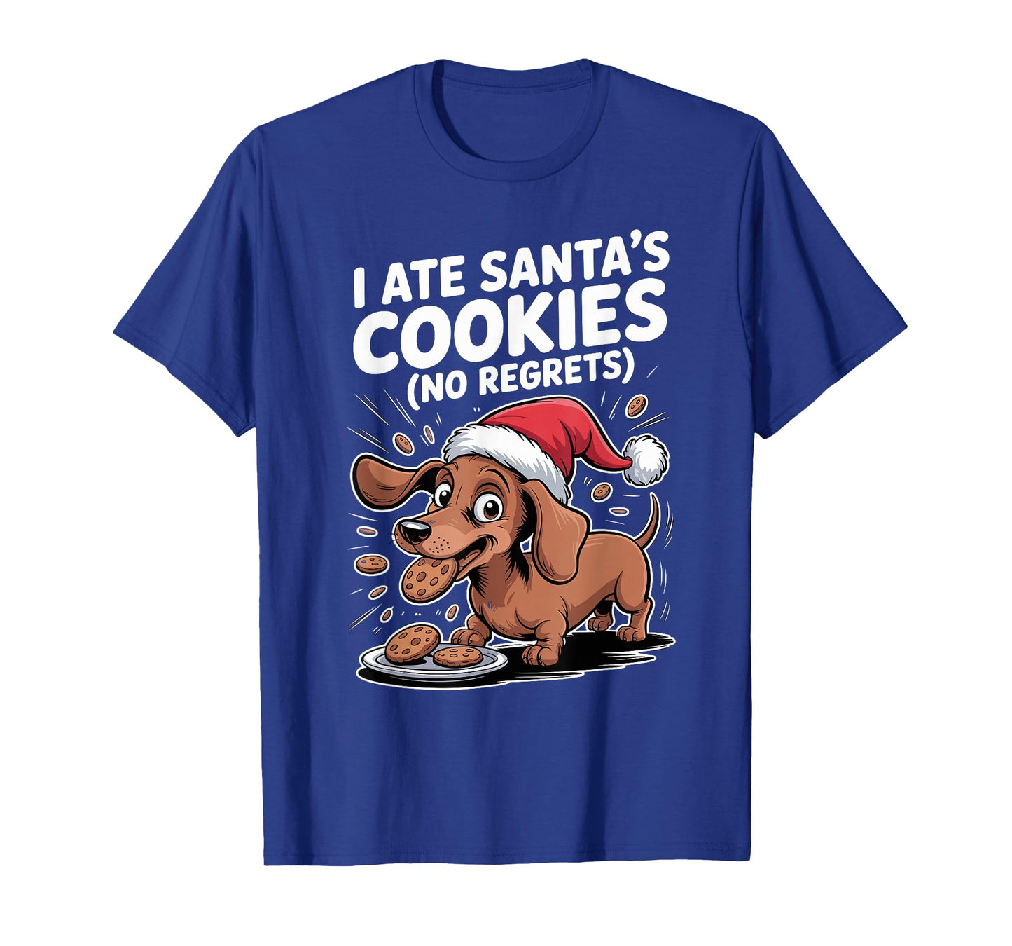 I Ate Santas Cookies Xmas Puppy Funny Christmas Dachshund T-Shirt