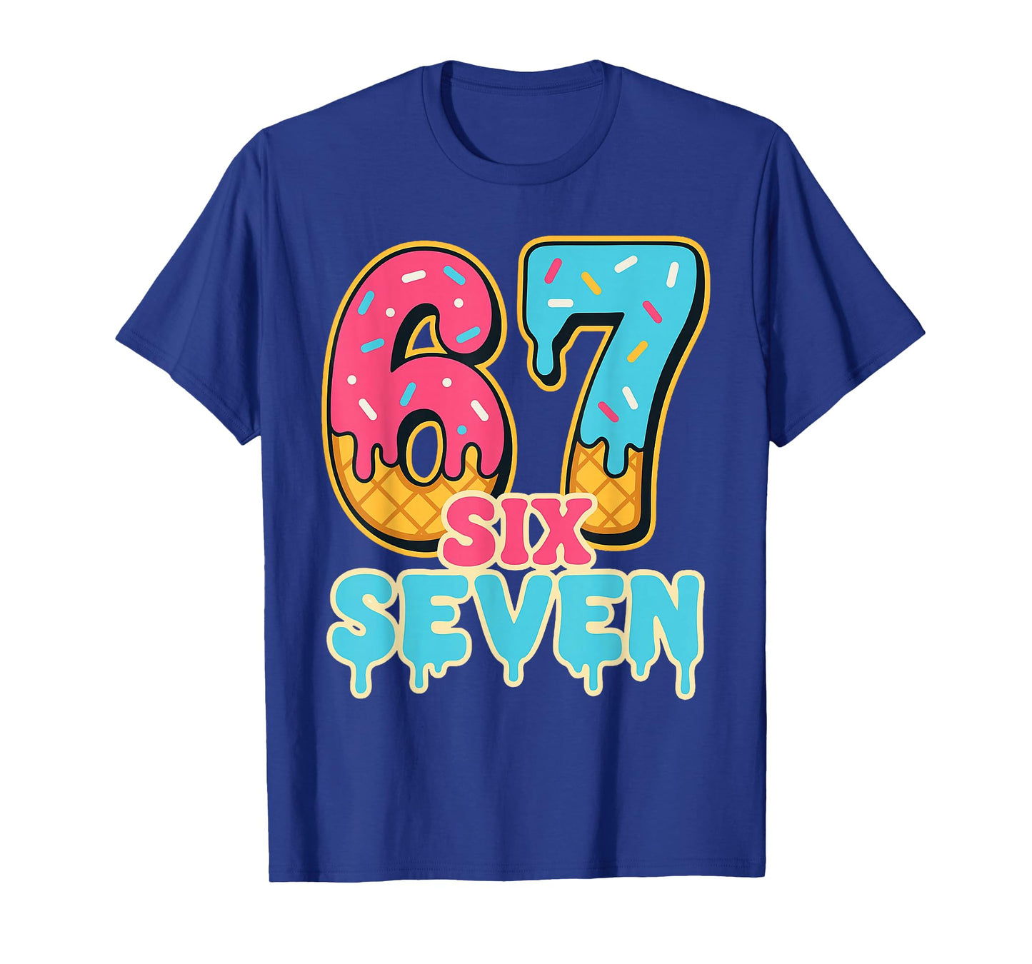 Baseball Drip Number 67 Player Trendy 6 7 Meme Funny T-Shirt
