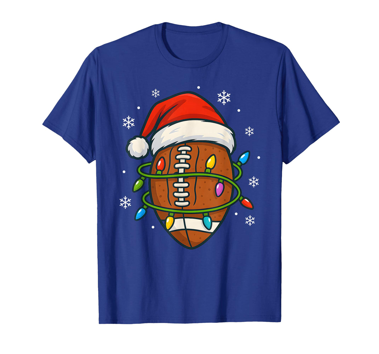American Football Christmas Santa Men Boy Kids T-Shirt