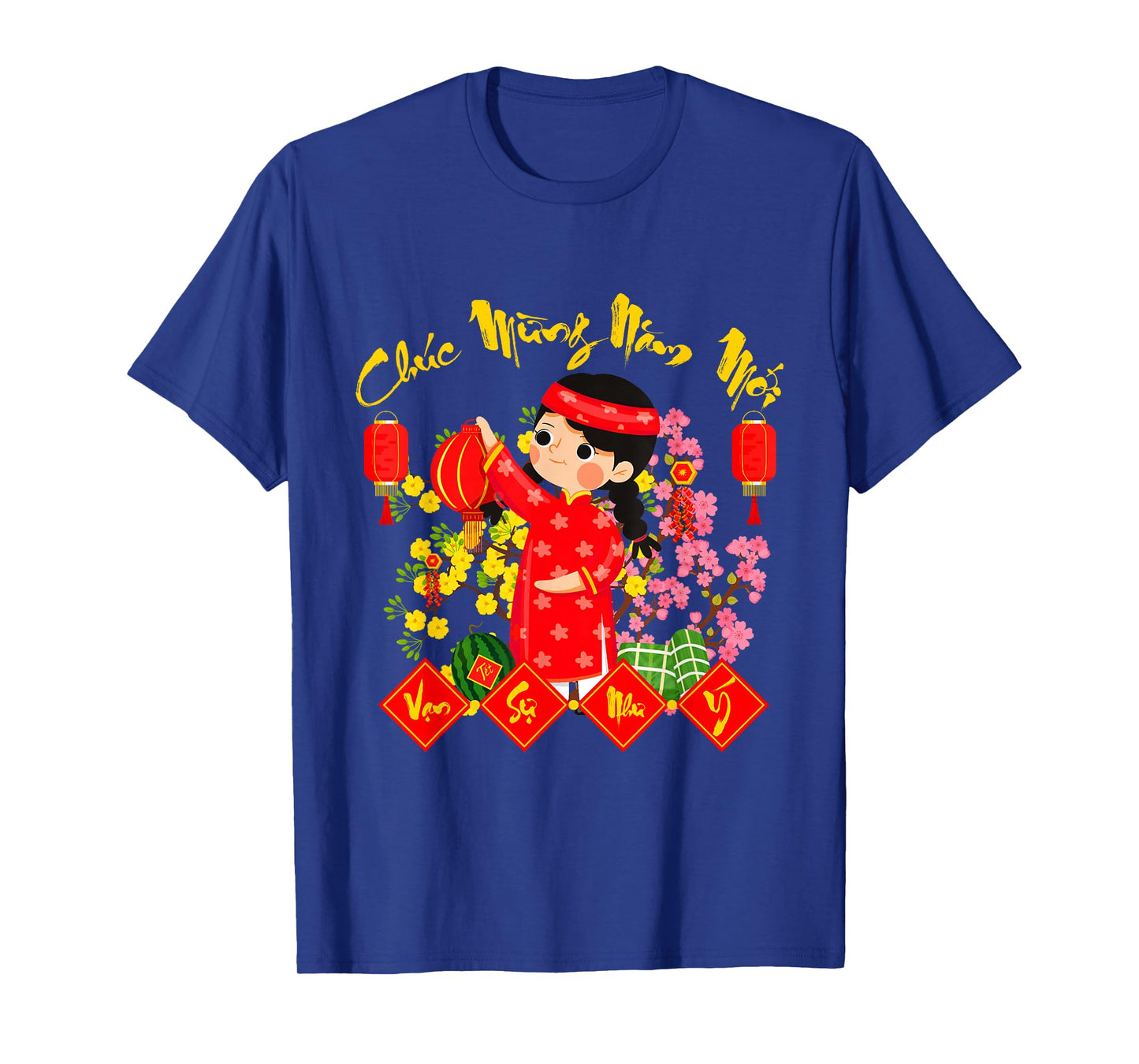 Cute Chuc Mung NAM Moi Vietnamese Lunar New Year Ao Dai Girl T-Shirt