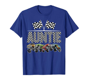 Auntie Retro Monster Truck Family Birthday Matching T-Shirt