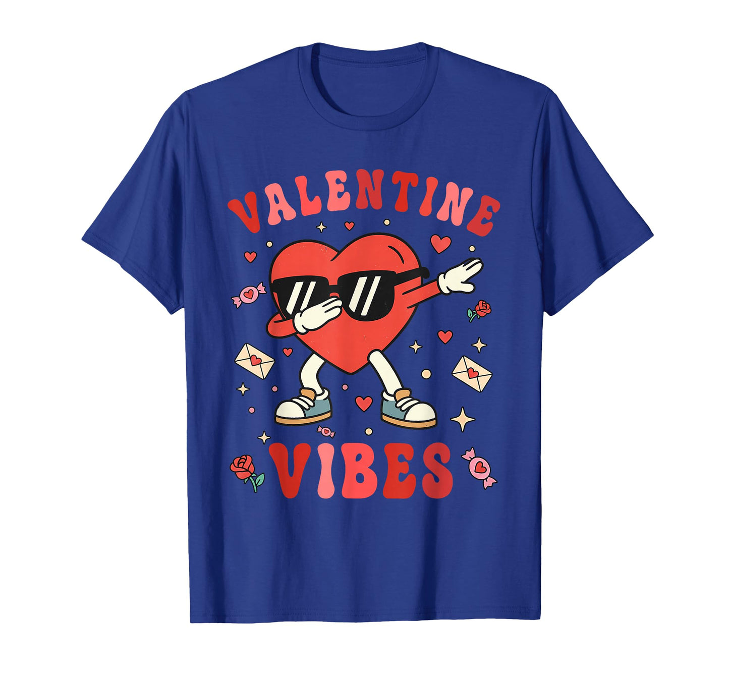 Funny Valentines Tee Dabbing Heart Teen Boys Kids Girls Men T-Shirt