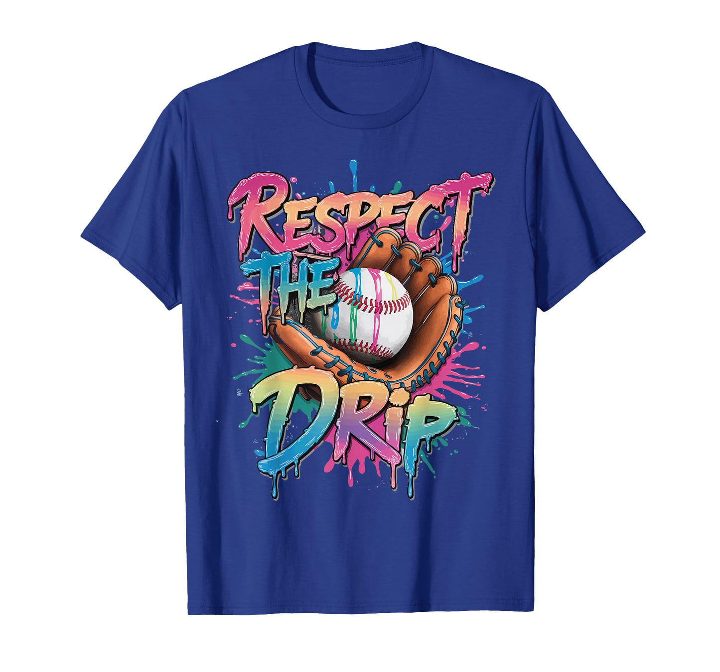 Respect The Drip Baseball Drip Glove Youth Boys Girls Player T-Shirt