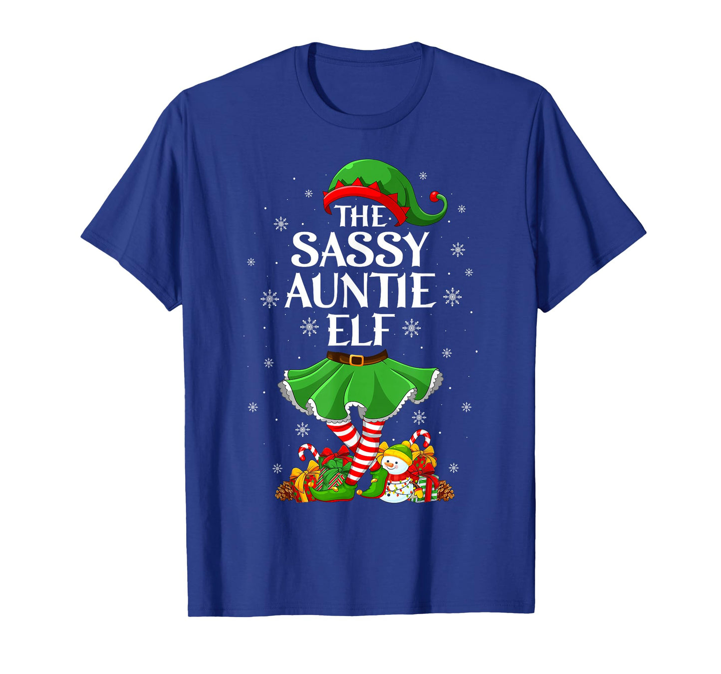 Sassy Auntie Elf Christmas Family Women Girls Elf Squad Xmas T-Shirt