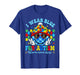 I Wear Blue Smile Face Autism Awareness Month Teacher Kid T-Shirt
