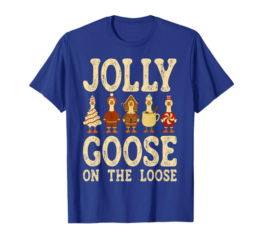 Jolly Goose On The Loose Christmas Candy Gingerbread Cookies T-Shirt