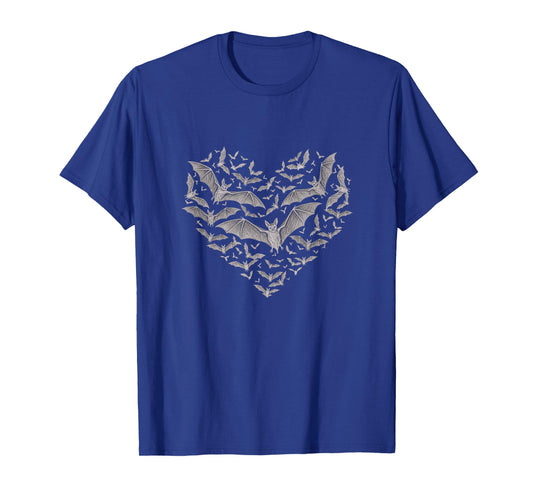 Vampire Bats Heart Sketch Design T-Shirt